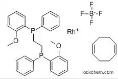 Molecular Structure of 56977-92-5 ((R,R)-(-)-1,2-BIS[(O-METHOXYPHENYL)(PHENYL)PHOSPHINO]ETHANE(1,5-CYCLOOCTADIENE)RHODIUM (I) TETRAFLUOROBORATE)